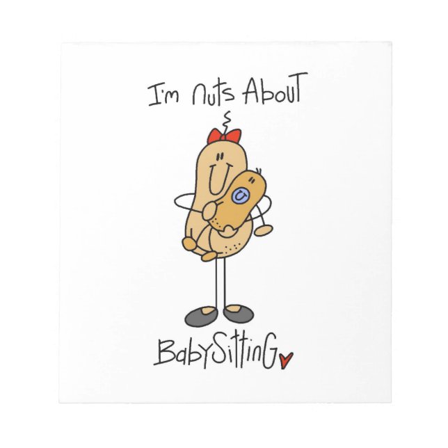 Nuts About  Babysitting T-shirts and Gifts Notepad (Front)