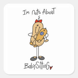 Nuts About Babysitting T-shirts and Gifts Square Sticker