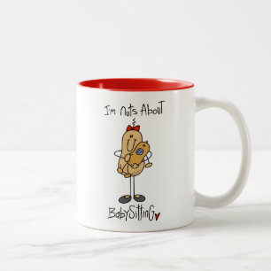 Nuts About Babysitting T-shirts and Gifts Two-Tone Coffee Mug