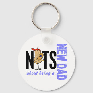 Nuts About Being A New Dad 1 (Blue) Key Ring