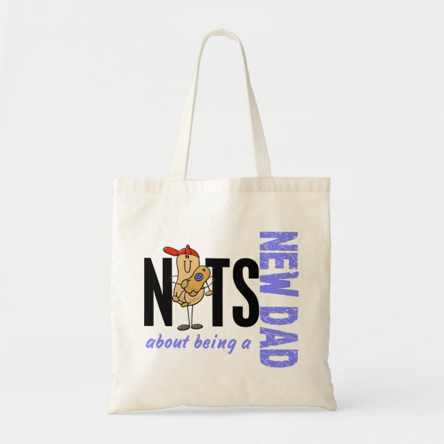 Nuts About Being A New Dad 1 (Blue) Tote Bag (Front)