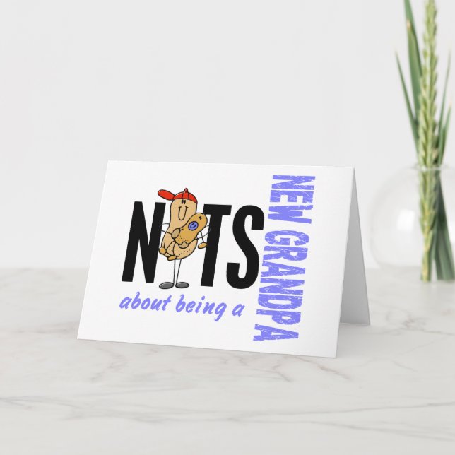 Nuts About Being A New Grandpa 1 Blue Card (Front)