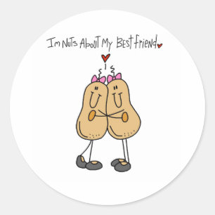 Nuts About Best Friend Classic Round Sticker