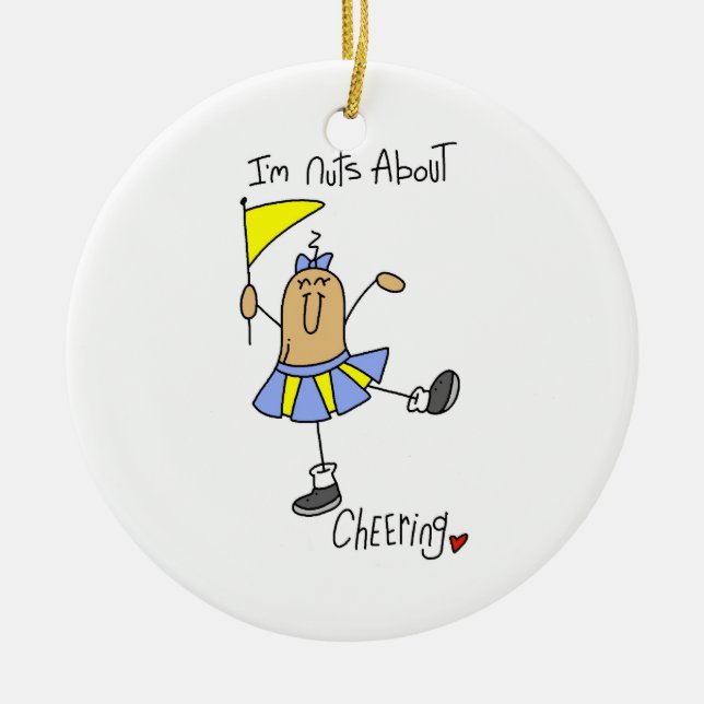Nuts About Cheering T-shirts and Gifts Ceramic Ornament (Front)