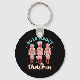 Nuts About Christmas Fun Pastel Christmas Nutcrack Key Ring