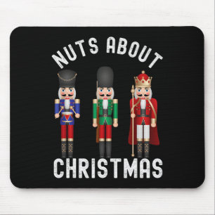 Nuts About Christmas Fun Pastel Christmas Nutcrack Mouse Pad