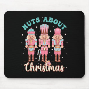 Nuts About Christmas Fun Pastel Christmas Nutcrack Mouse Pad