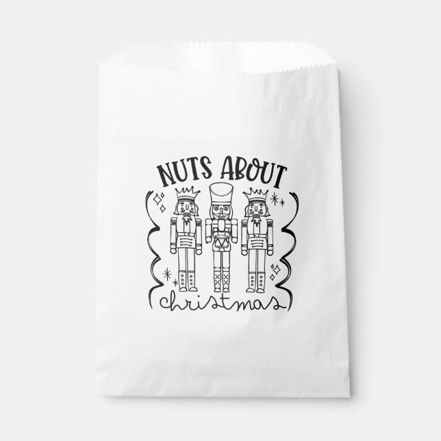 Nuts About Christmas Funny Christmas Nutcracker  Favour Bag (Front)