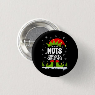 Nuts About Christmas Funny Xmas Elf Gift 3 Cm Round Badge