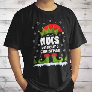 Nuts About Christmas Funny Xmas Elf Gift T-Shirt