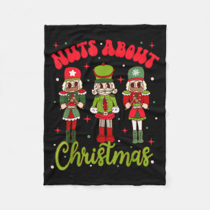 Nuts About Christmas Groovy Christmas Nutcracker S Fleece Blanket