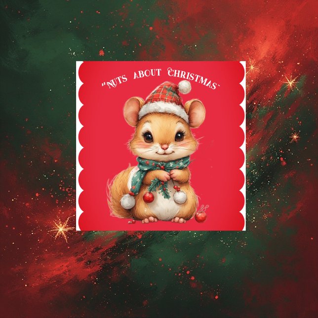 Nuts About Christmas Playful Squirrel Winter Dress (Nuts About Christmas Playful Squirrel Winter Dress Sticker)