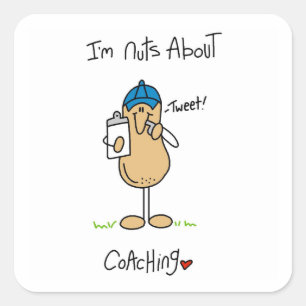 Nuts About Coaching T-shirts and Gifts Square Sticker