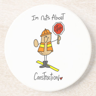 Nuts About Construction T-shirts and Gifts Coaster
