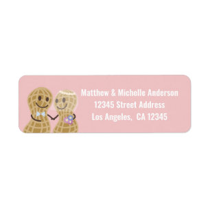 Nuts About Each Other Bride and Groom Just Married Return Address Label
