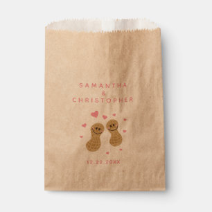 Nuts About Each Other Cute Blush Pink Wedding Favour Bag