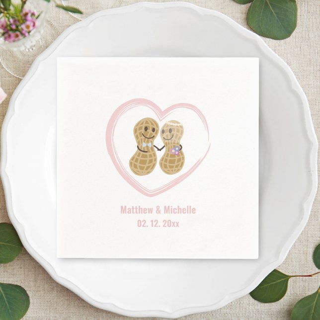 Nuts About Each Other Cute Wedding Bridal Shower Napkin (Creator Uploaded)