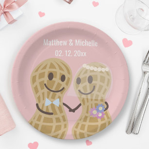 Nuts About Each Other Cute Wedding Bridal Shower Paper Plate