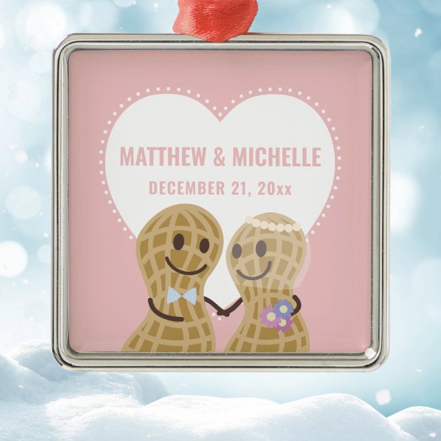 Nuts About Each Other First Christmas Together Metal Ornament (Creator Uploaded)
