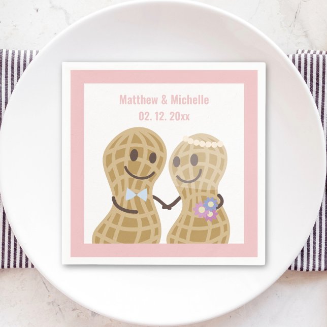 Nuts About Each Other Funny Cute Wedding Party Napkin (Creator Uploaded)