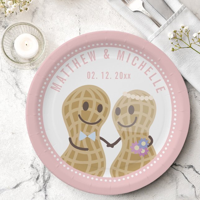 Nuts About Each Other Funny Cute Wedding Shower Paper Plate (Creator Uploaded)