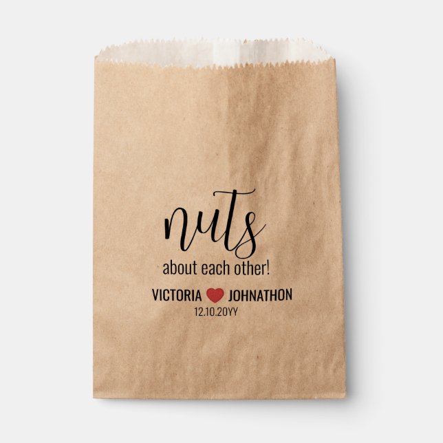 Nuts About Each Wedding Favour Bag (Front)