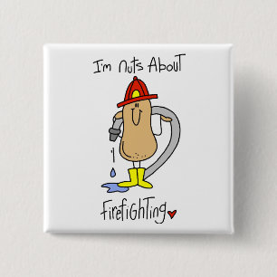 Nuts About Firefghting T-shirts and Gifts 15 Cm Square Badge
