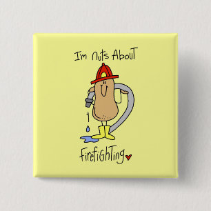 Nuts About Firefghting T-shirts and Gifts 15 Cm Square Badge