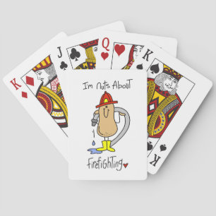 Nuts About Firefghting T-shirts and Gifts Playing Cards