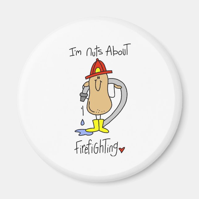 Nuts About Firefighting Magnet (Front)