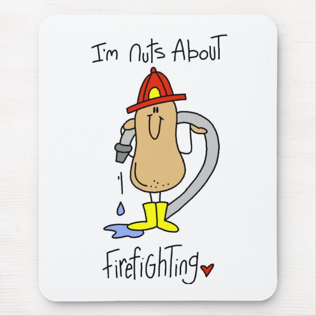 Nuts About Firefighting Mouse Pad (Front)