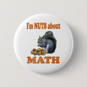 Nuts about Math 6 Cm Round Badge