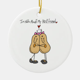 Nuts About My Best Friend T-shirts and Gifts Ceramic Tree Decoration