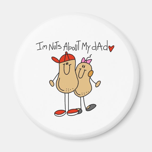 Nuts About My Dad-Girl Magnet (Front)