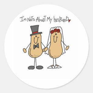 Nuts About My Husband Classic Round Sticker