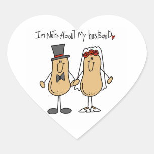 Nuts About My Husband T-shirts and Gifts Heart Sticker