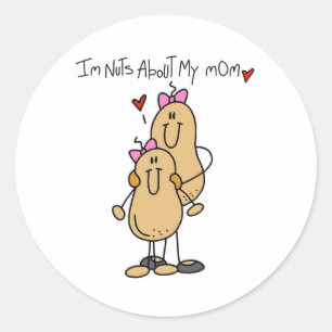Nuts About My Mum-Girl Classic Round Sticker