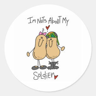Nuts About My Soldier Classic Round Sticker