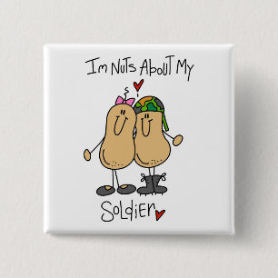 Nuts About My Soldier T-shirts and Gifts 15 Cm Square Badge