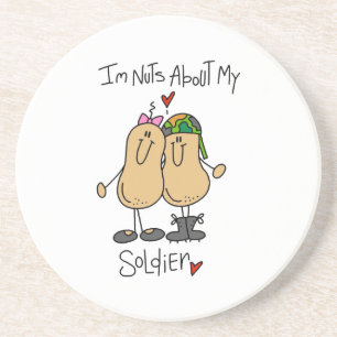 Nuts About My Soldier T-shirts and Gifts Coaster