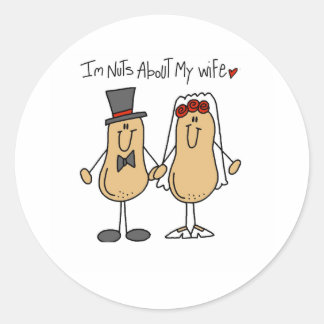 Nuts About My Wife Classic Round Sticker