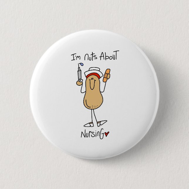 Nuts About Nursing 6 Cm Round Badge (Front)