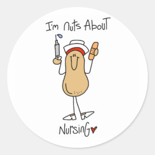 Nuts About Nursing T-shirts and Gifts Classic Round Sticker