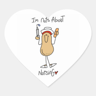 Nuts About Nursing T-shirts and Gifts Heart Sticker