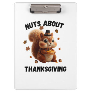 Nuts About Pie – Cute Yarn Squirrel Thanksgiving  Clipboard