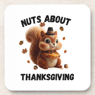 Nuts About Pie – Cute Yarn Squirrel Thanksgiving  Coaster