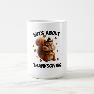 Nuts About Pie – Cute Yarn Squirrel Thanksgiving Coffee Mug
