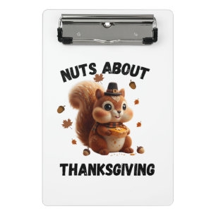 Nuts About Pie – Cute Yarn Squirrel Thanksgiving Mini Clipboard