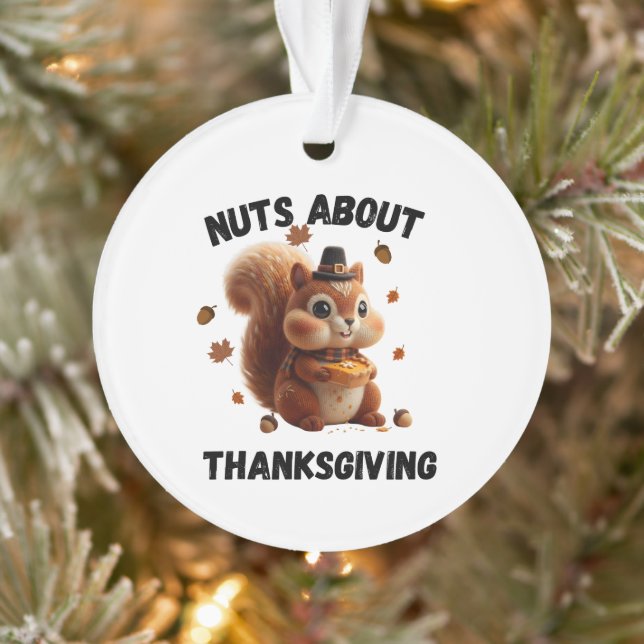 Nuts About Pie – Cute Yarn Squirrel Thanksgiving  Ornament (Tree)