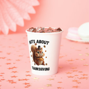 Nuts About Pie – Cute Yarn Squirrel Thanksgiving Paper Cups